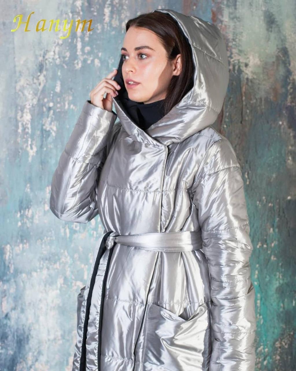 Женская куртка (двухсторонняя black / silver) Италия