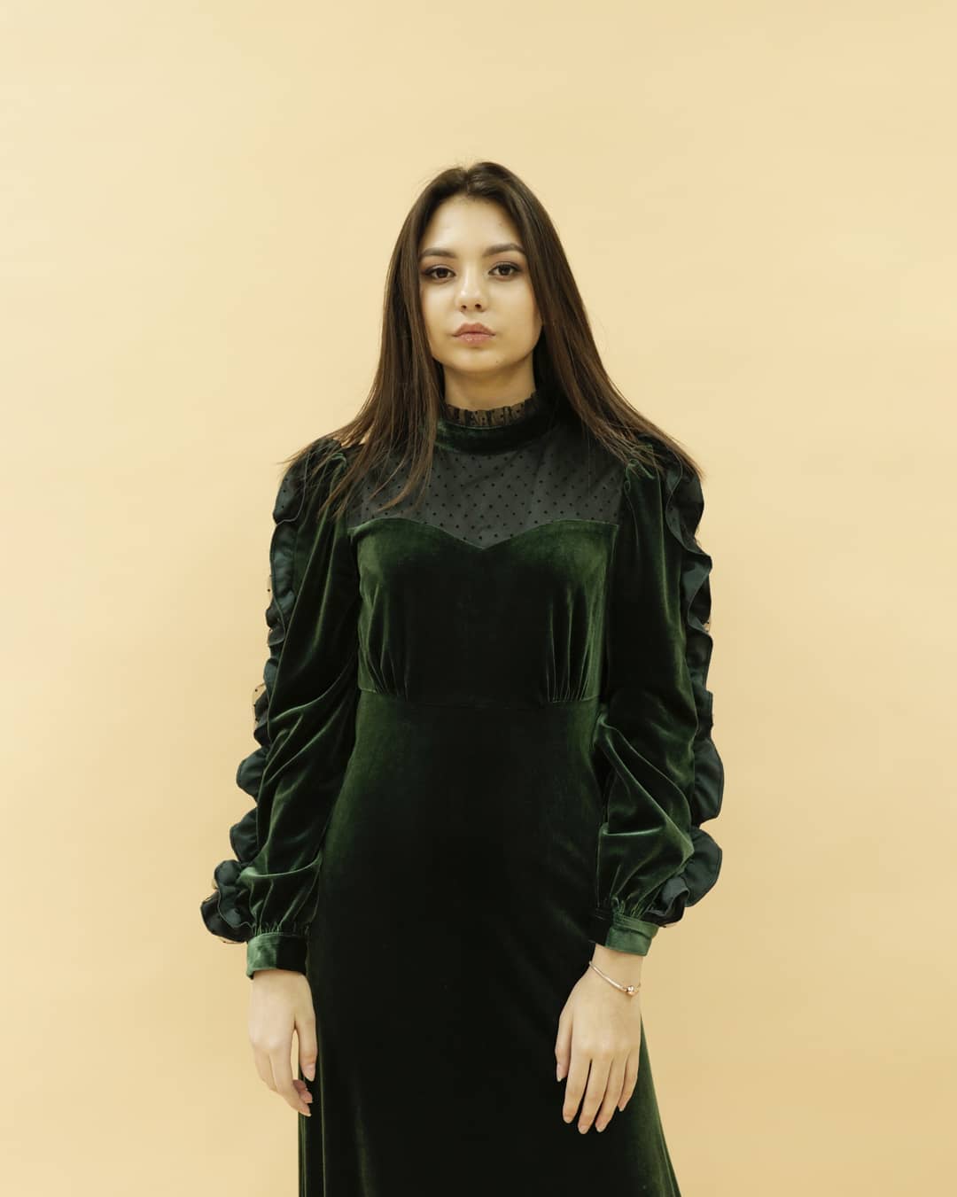 Женское платье (изумрудный) free size