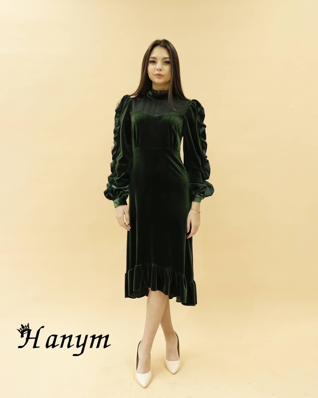 Женское платье (изумрудный) free size